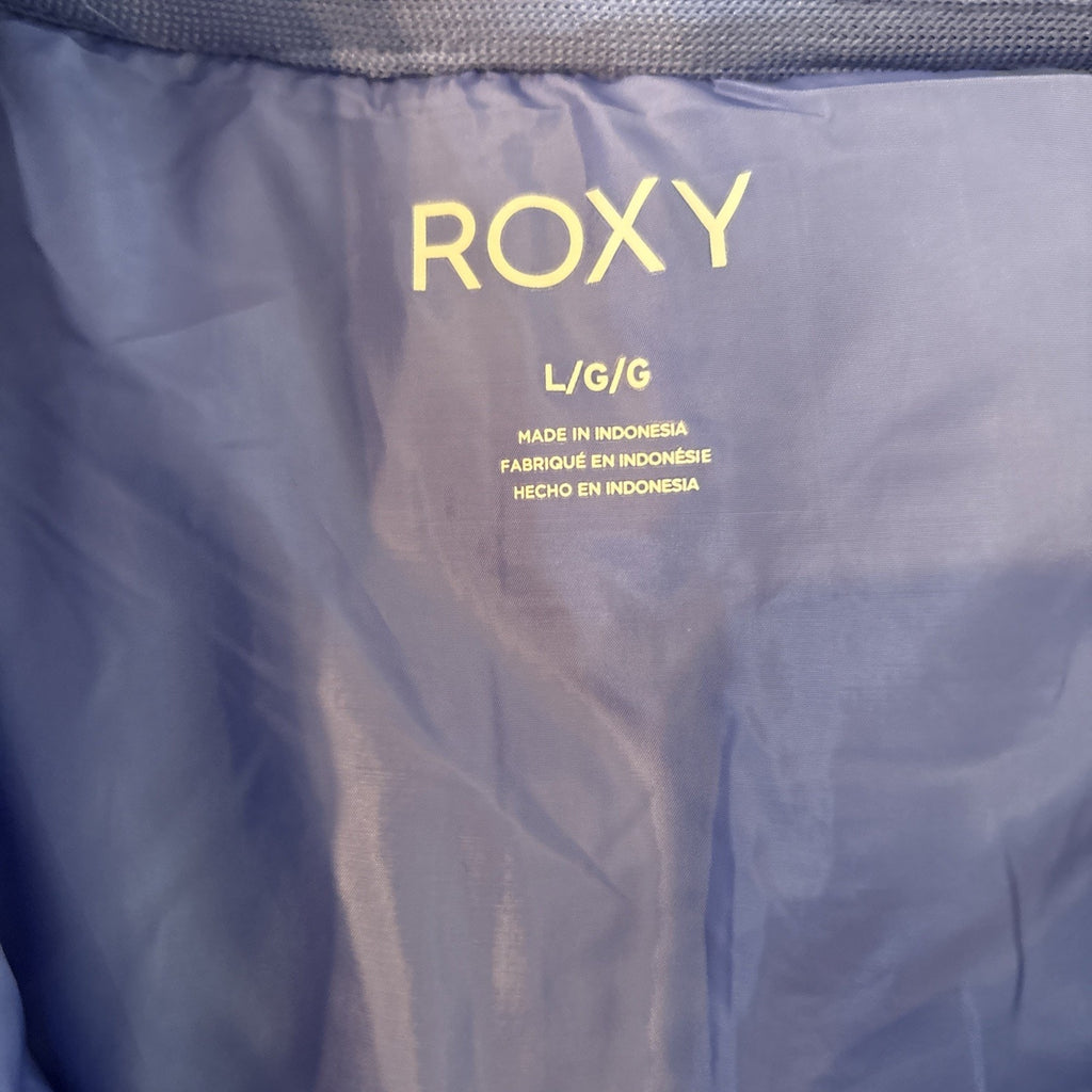 Roxy Women’s Quilted Puffer Jacket Size L Purple Full Zip Lightweight (NWT)