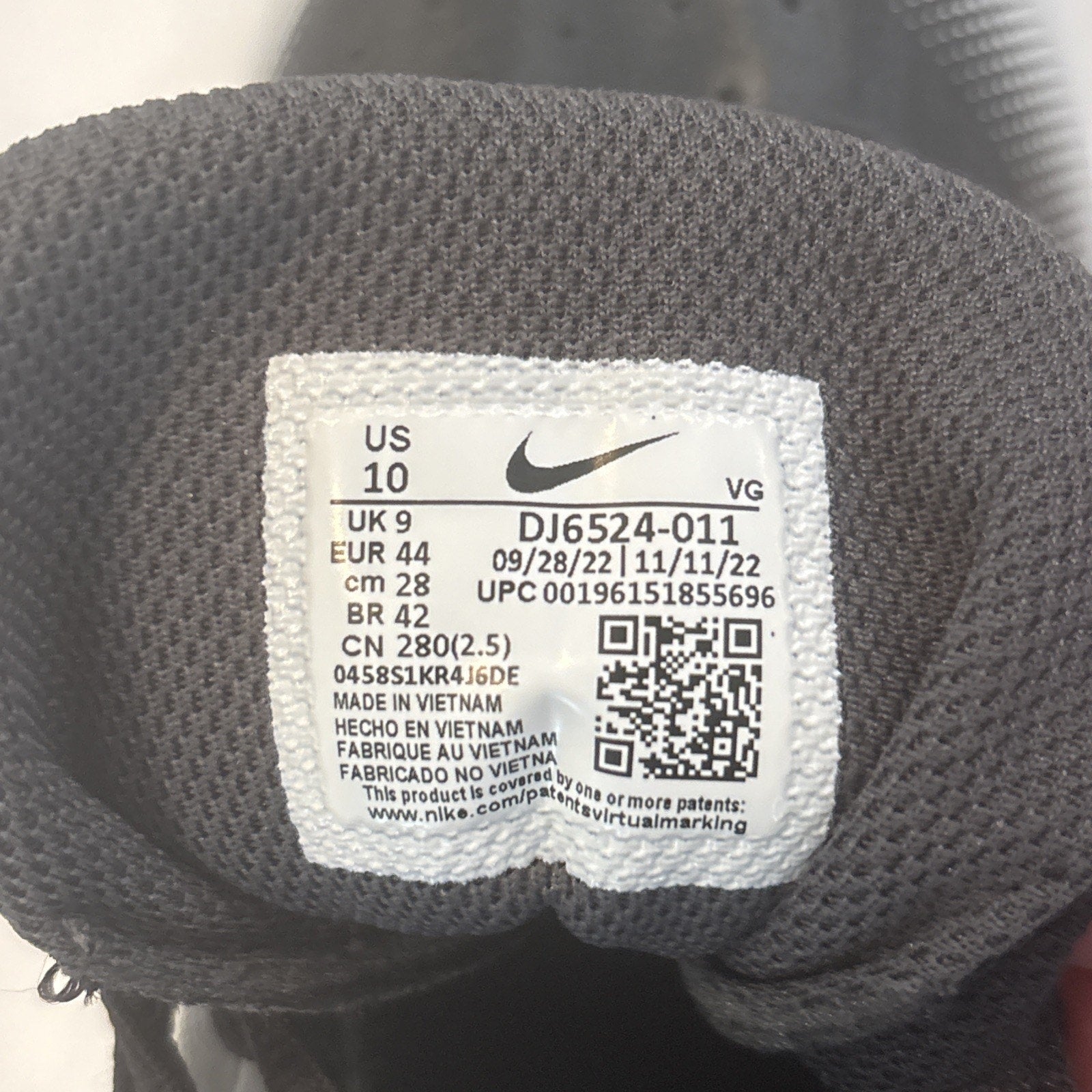 Nike Diamond Fastflex Men’s Baseball Cleats Size 10 Black/White Lightweight Grip
