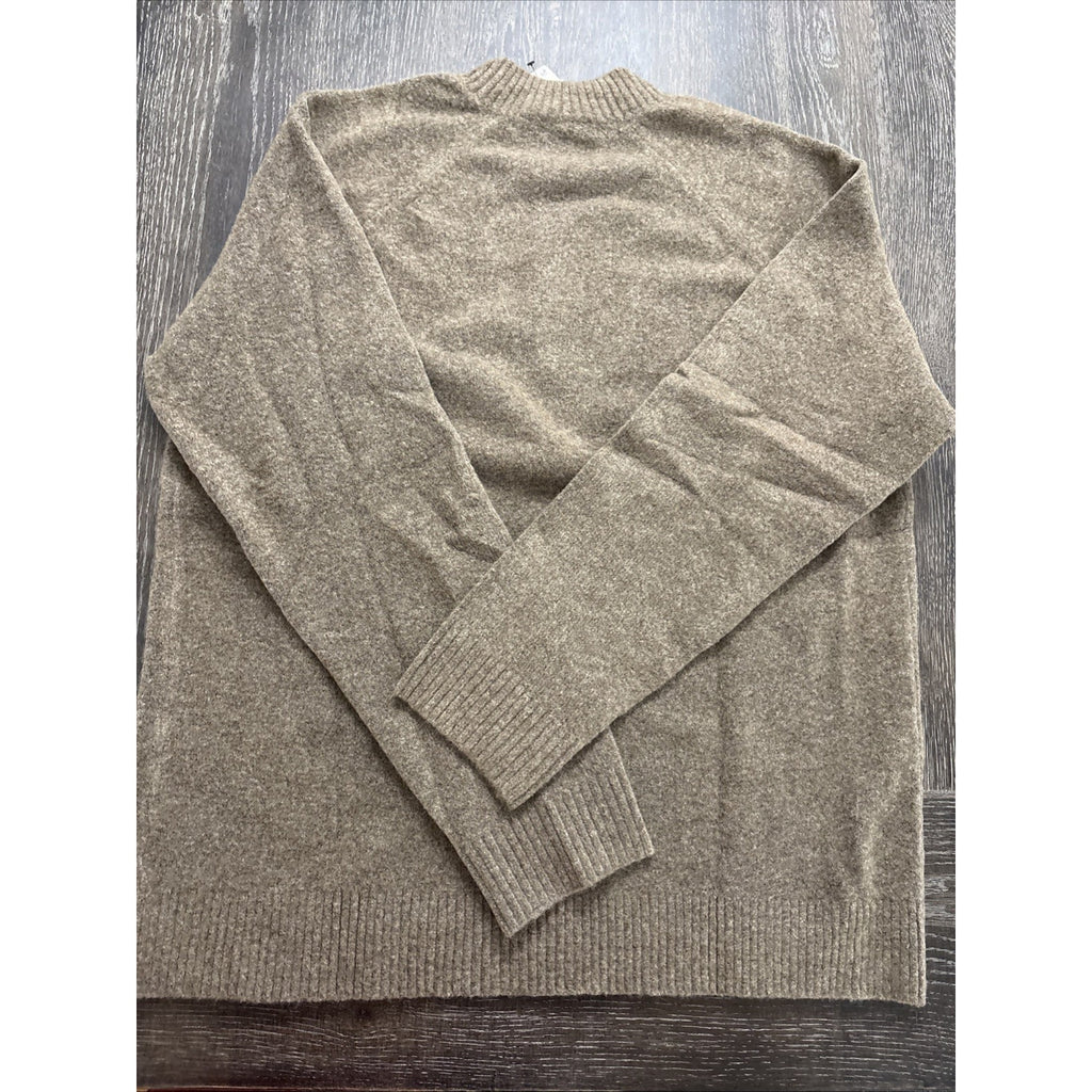 Express Men's Crewneck Sweater Size Large Tan Knit Pullover Soft Casual Classic