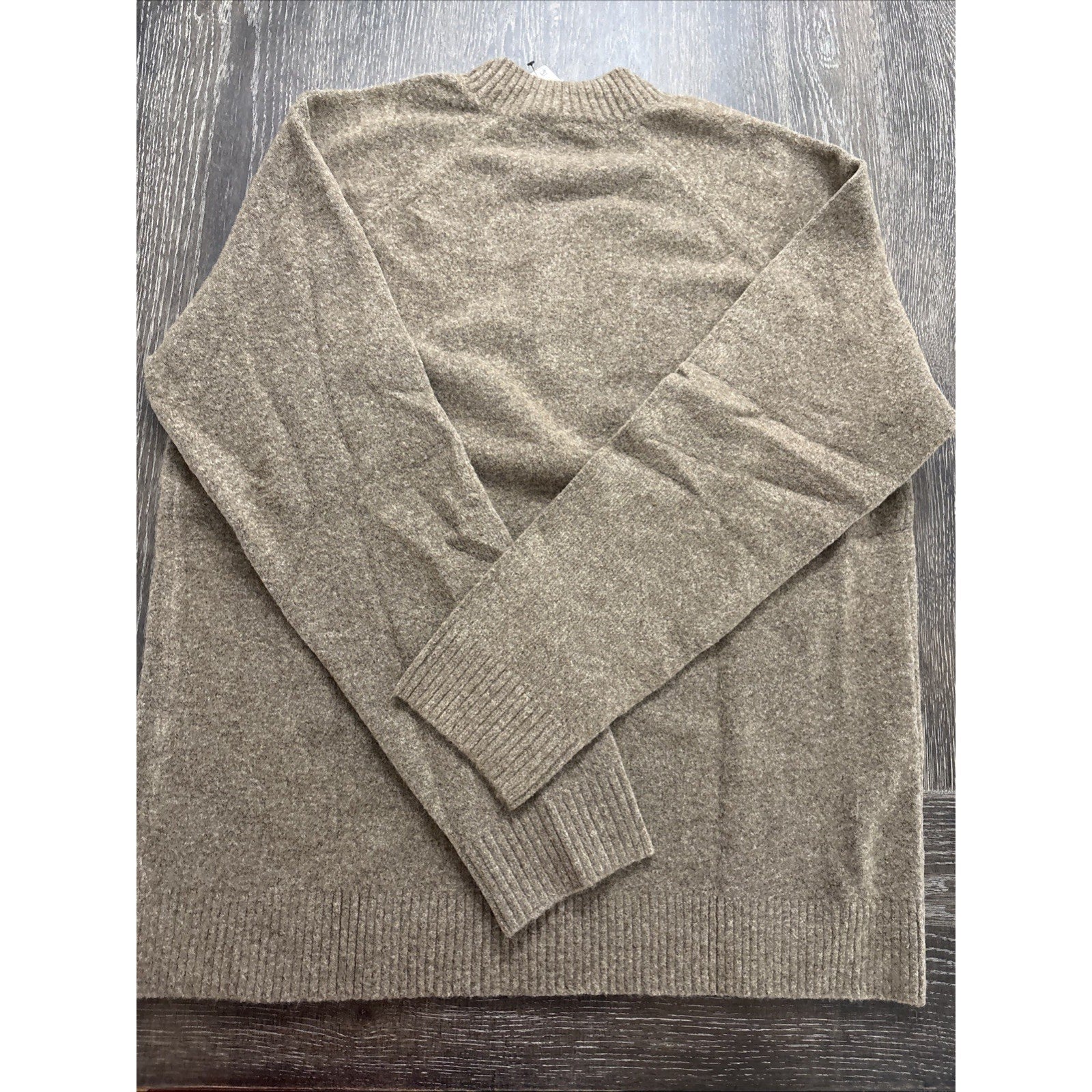Express Men's Crewneck Sweater Size Large Tan Knit Pullover Soft Casual Classic