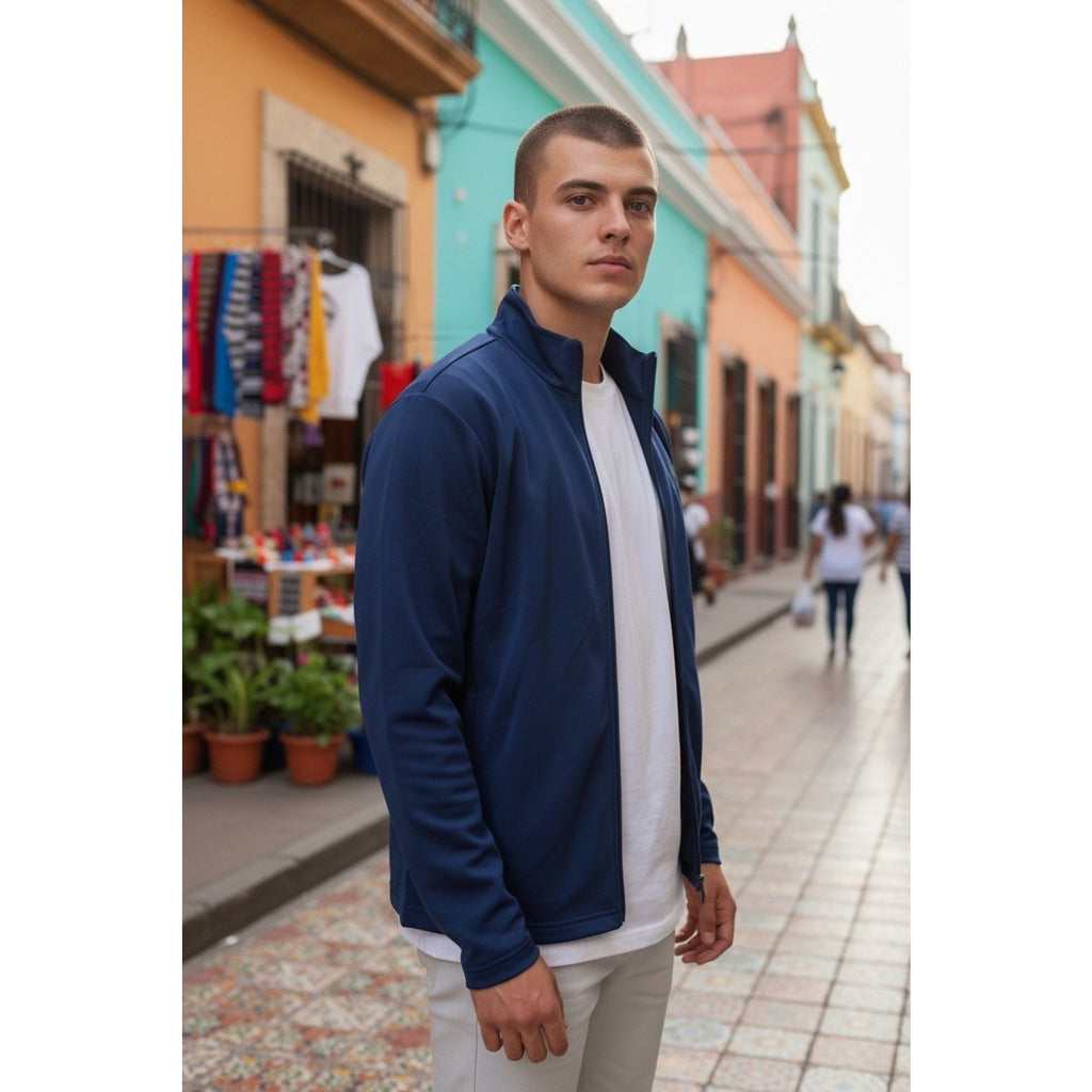 Adidas Men’s Light Navy-Blue Sweat Jacket - Large