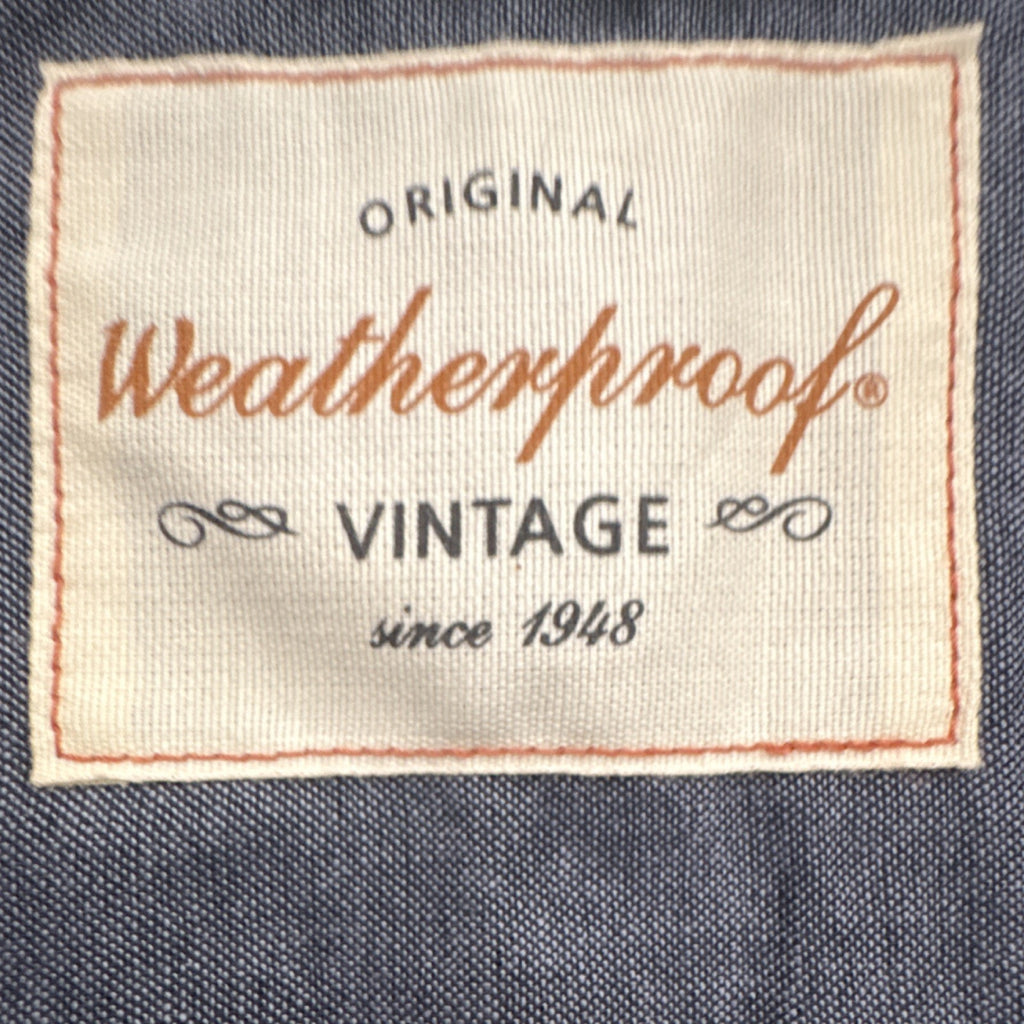 Weatherproof Vintage Cotton Plaid Button-Up Shirt Blue Gray XL