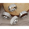 Men’s Stainless Steel Ring Set 4PCS Silver Wedding Band Stackable Rings