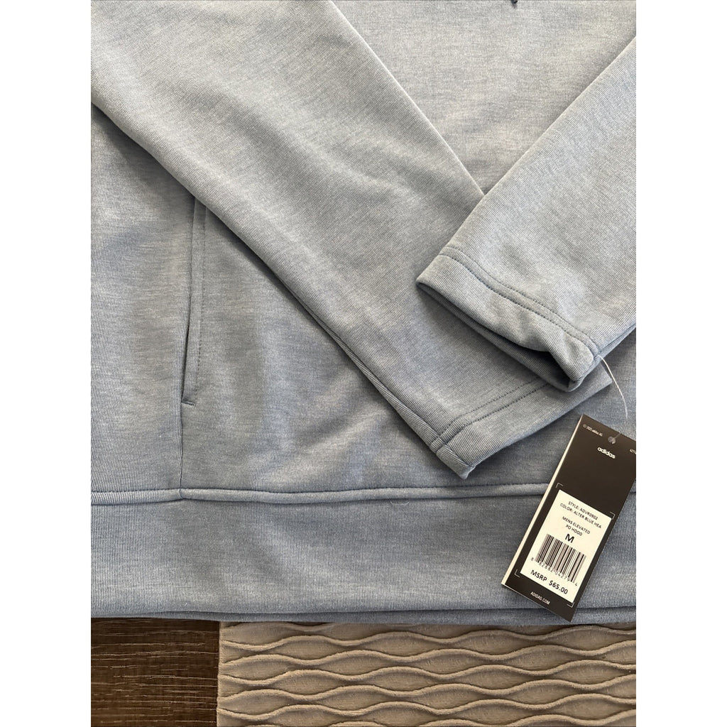 Adidas Men’s Essential Fleece Pullover Hoodie Light Blue NWT Athletic Medium