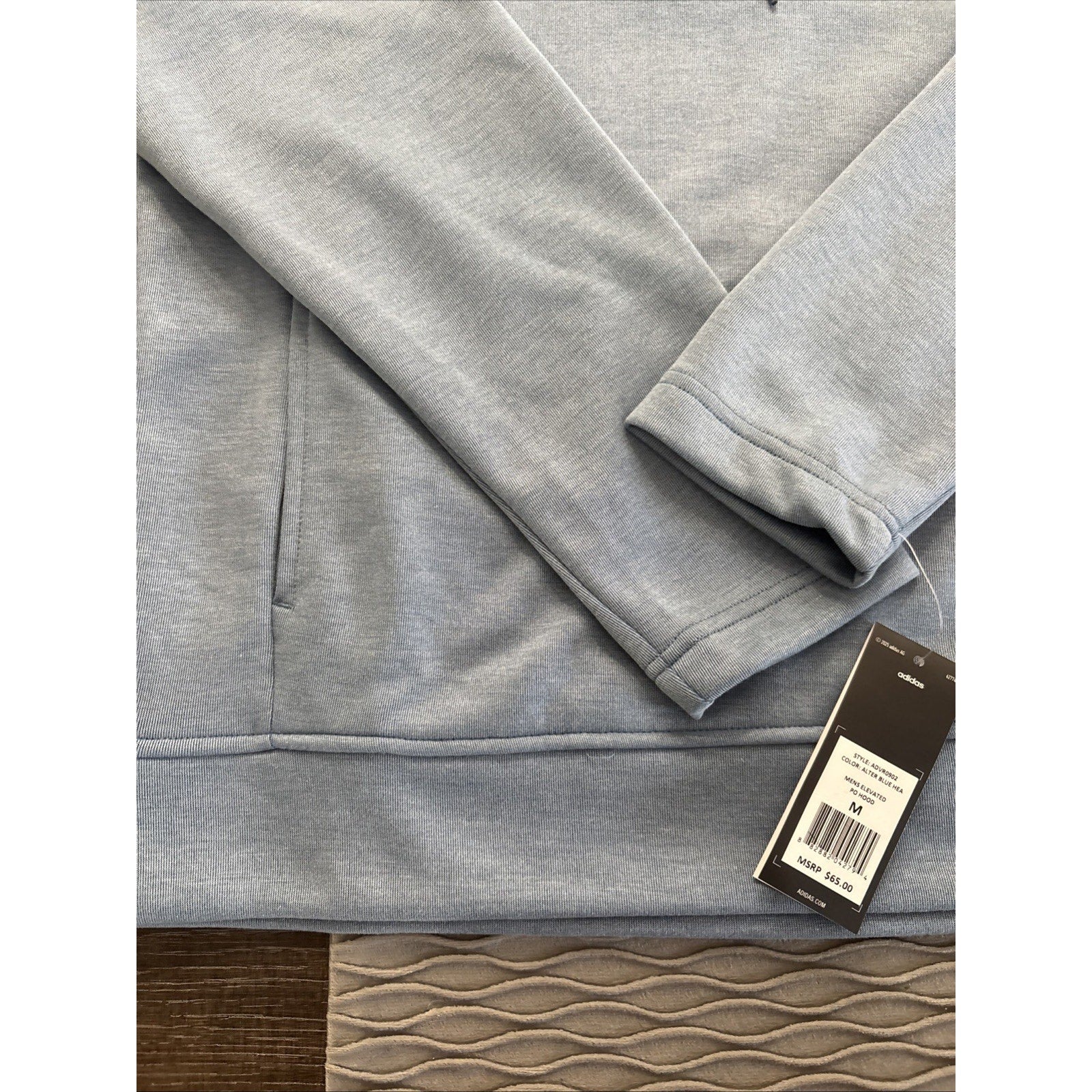 Adidas Men’s Essential Fleece Pullover Hoodie Light Blue NWT Athletic Medium