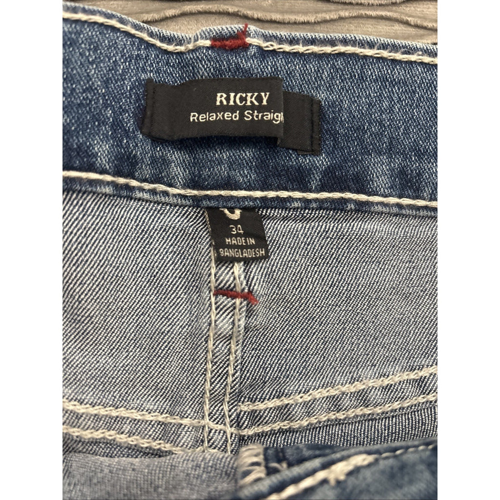 True Religion Mens's Ricky SN Straight Blue Jeans (NEW)