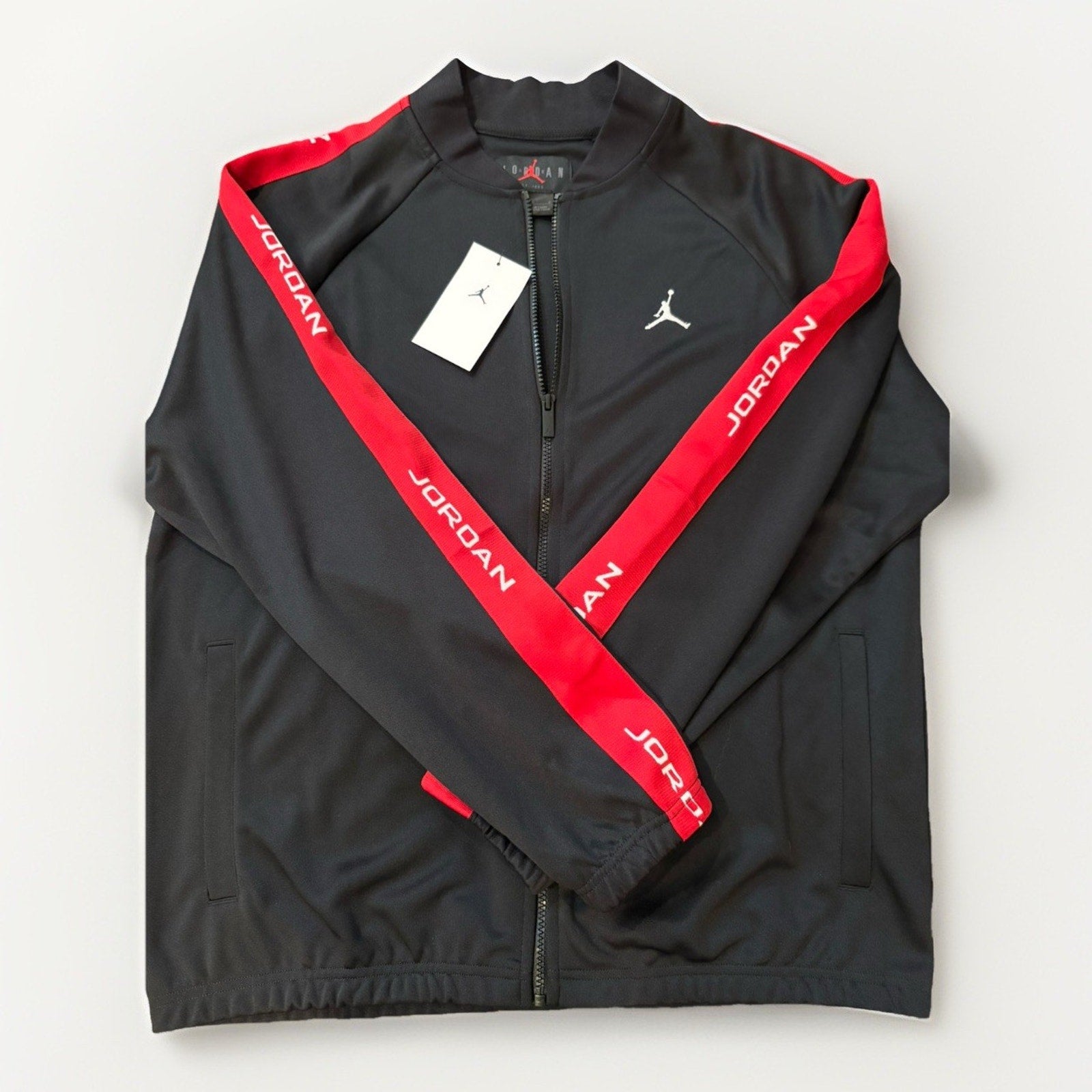 Nike Air Jordan Jumpman Full Zip Track Jacket Black Red Men's NWT