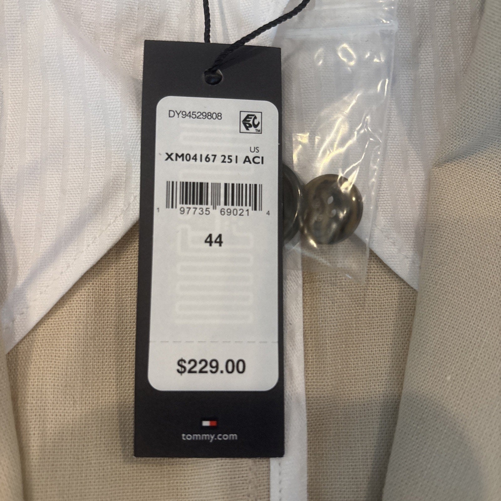 Tommy Hilfiger Men’s Blazer 44R Sport Coat NWT Classic Fit Cotton Jacket