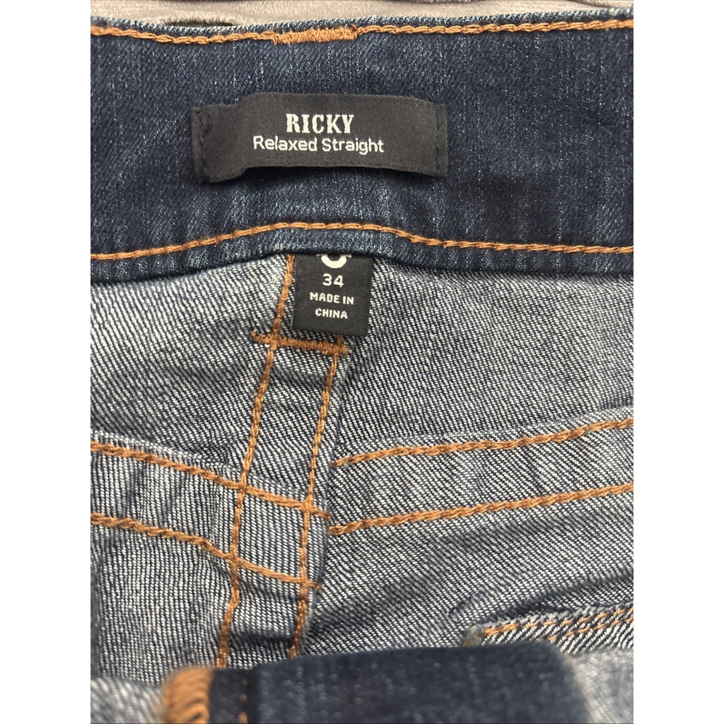 True Religion Men’s Dark Blue Ricky Flap SN Straight 34x32 (New)