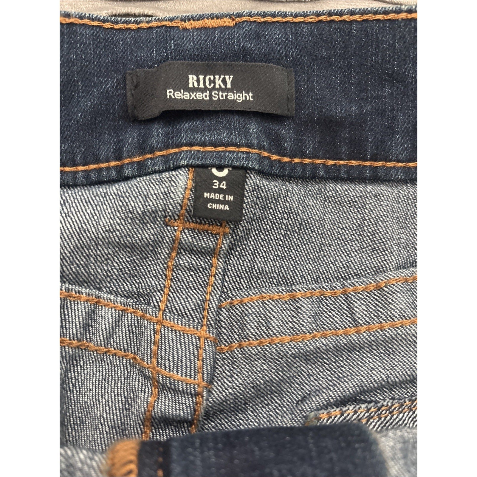 True Religion Men’s Dark Blue Ricky Flap SN Straight 34x32 (New)