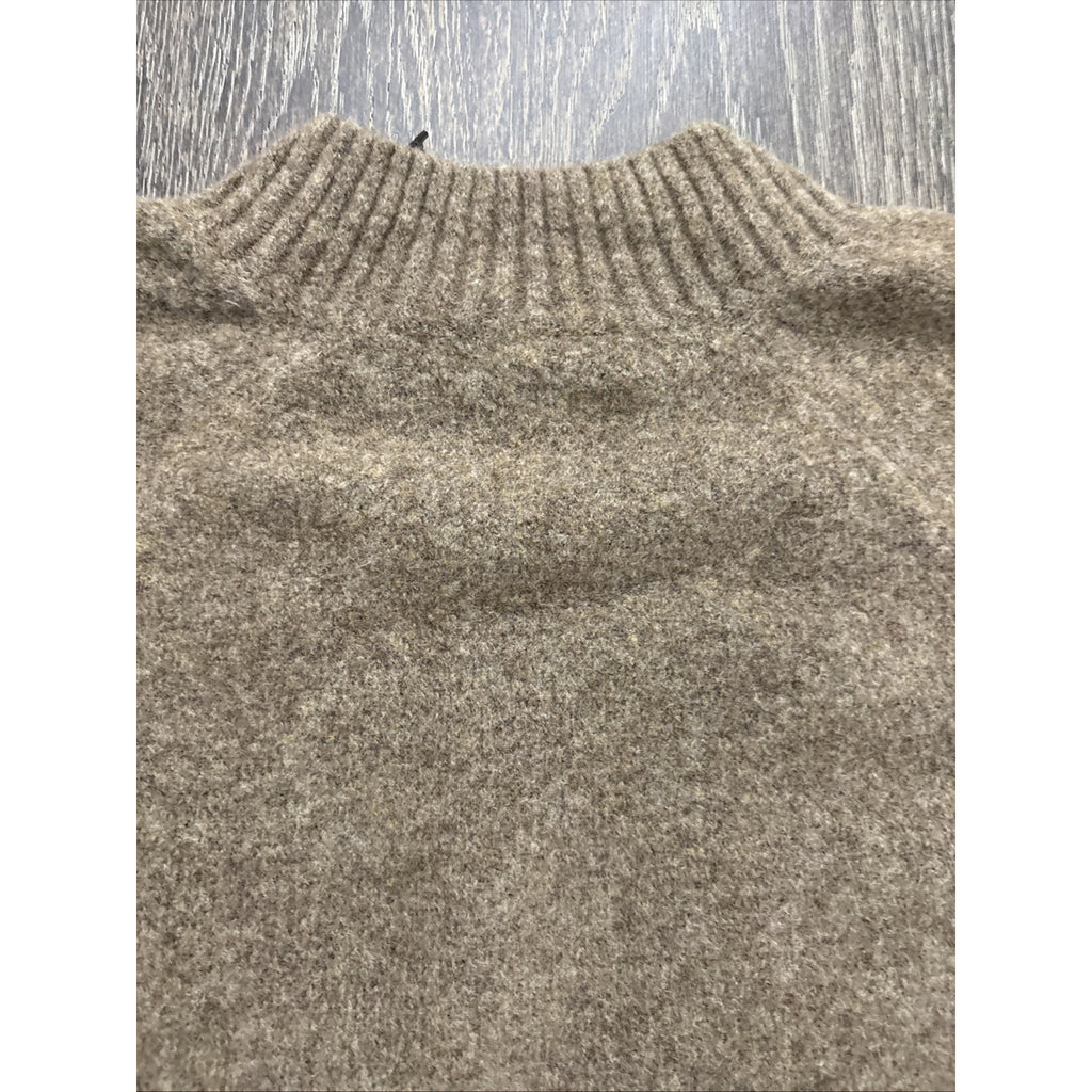 Express Men's Crewneck Sweater Size Large Tan Knit Pullover Soft Casual Classic