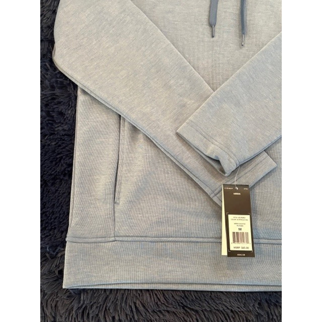 Adidas Men’s Essential Fleece Pullover Hoodie Light Blue NWT Athletic Medium