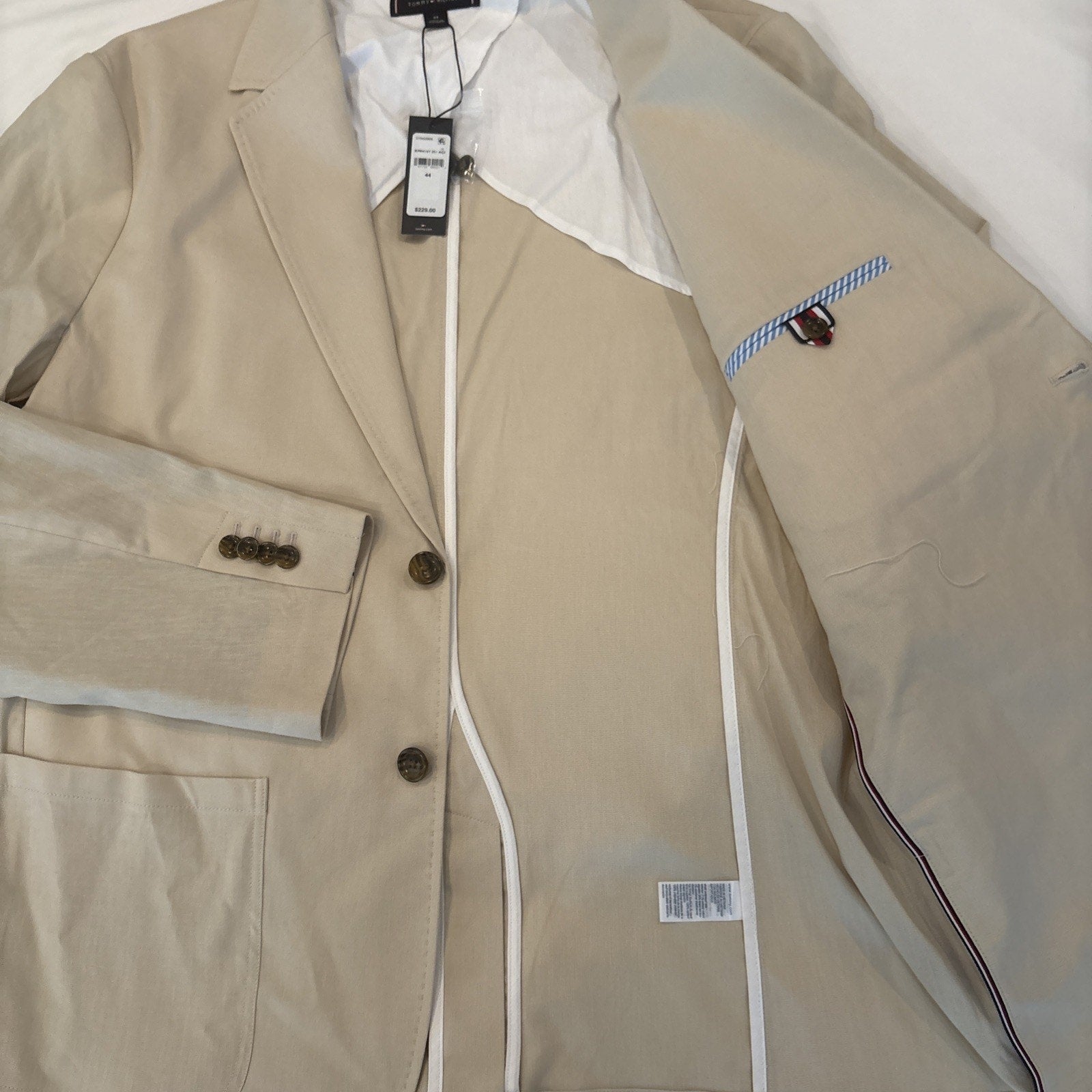 Tommy Hilfiger Men’s Blazer 44R Sport Coat NWT Classic Fit Cotton Jacket
