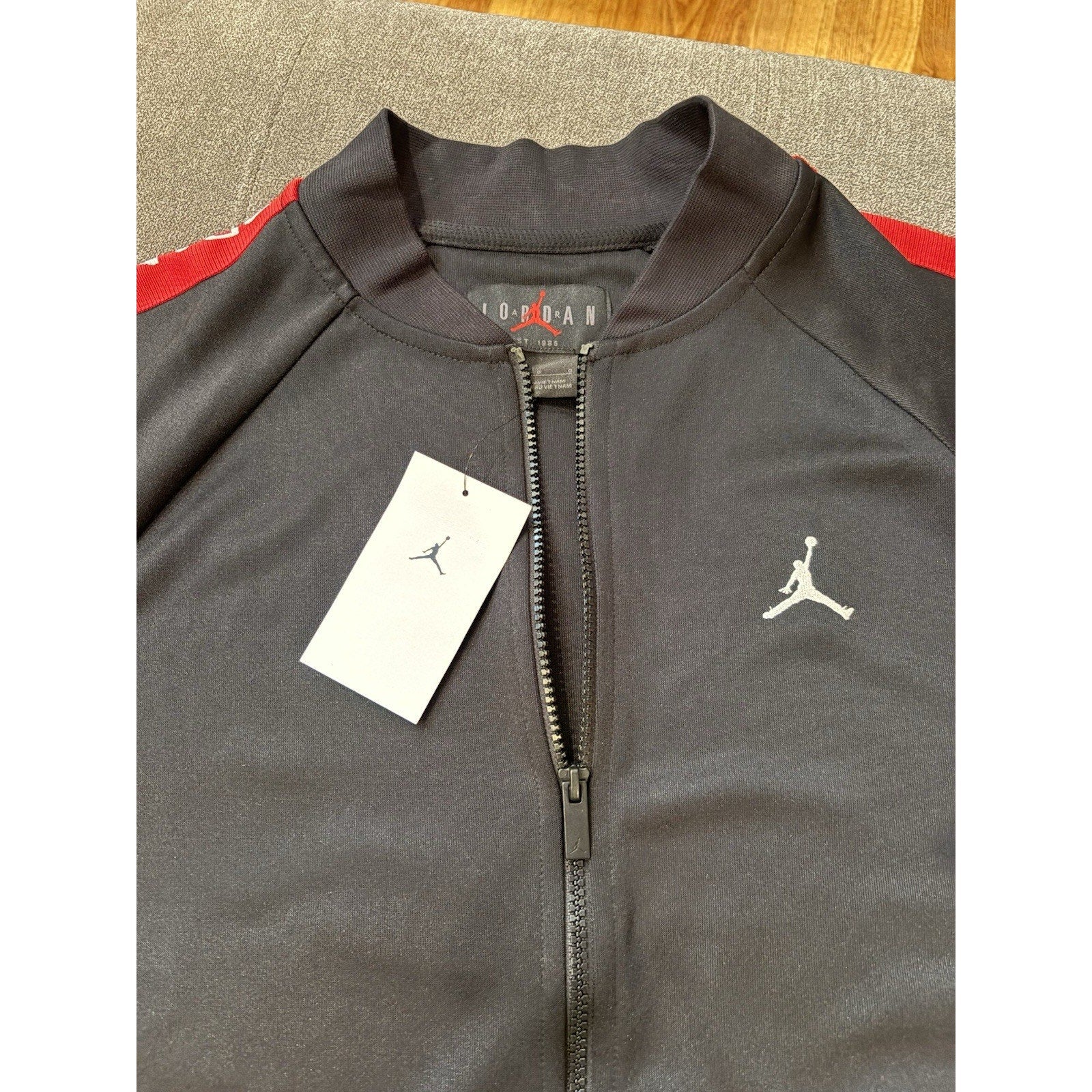 Nike Air Jordan Jumpman Full Zip Track Jacket Black Red Men's NWT