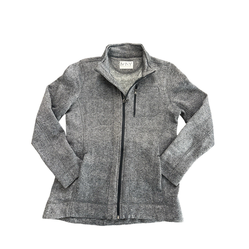 Marc New York Andrew Marc MNY Gray Herringbone Zip Mid-Length Women's Jacket M