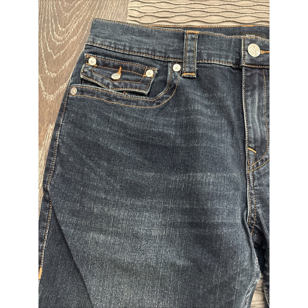 True Religion Men’s Dark Blue Ricky Flap SN Straight 34x32 (New)