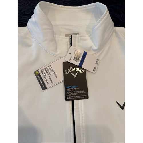 Callaway Opti Dri 1/4 Zip Pullover Men’s XL White Mock Neck Golf Jacket NWT
