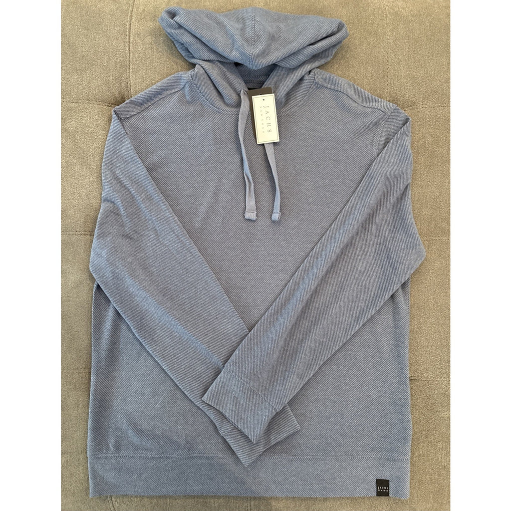 JACHS New York Hoodie Textured Knit Pullover Sweatshirt Men's M Blue Casual Soft